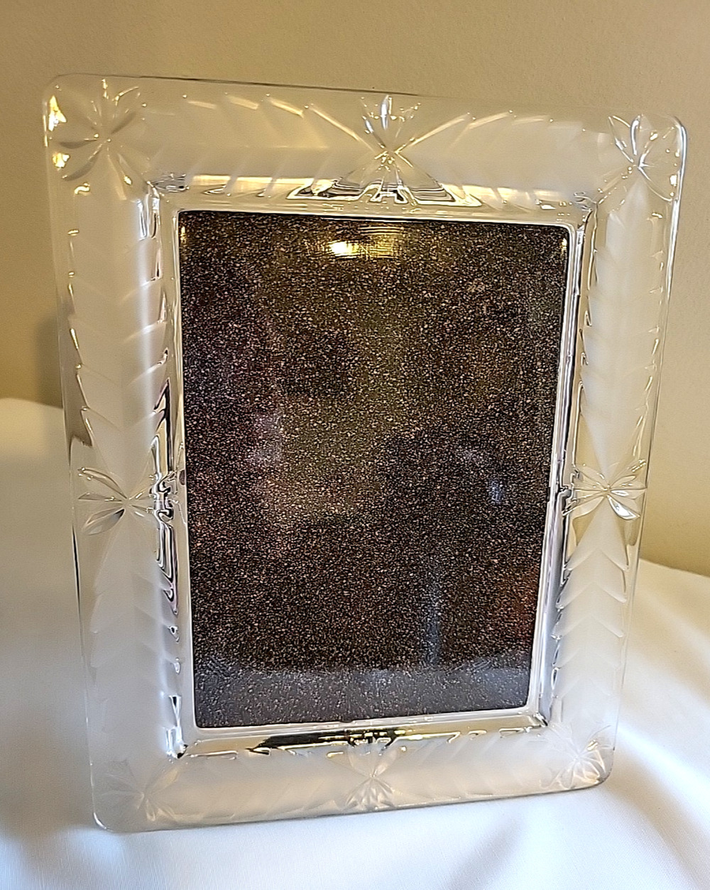 Frosted Glass Floral Abstract Heavy Thick Photo Picture Frame 8 x 10" Wedding